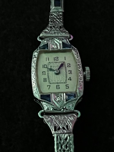 Ladies art deco 14k white - art,