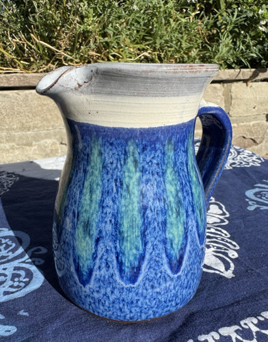 Studio pottery earthenware jug - pottery,