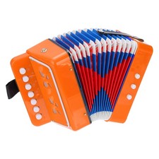 Accordion 10 Key Button Accordion Mini Musical Instrument Gifts Orange