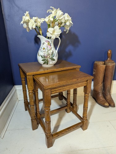 Golden oak nest tables - nest, of