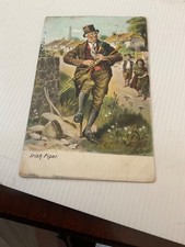 Vintage postcard irish piper - postcard,