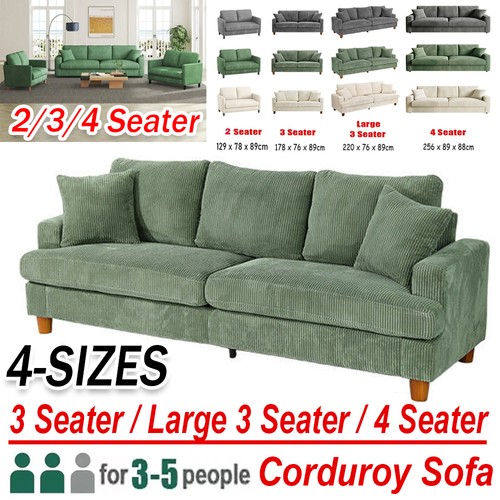 Seater corduroy sofa jumbo - 3/4,