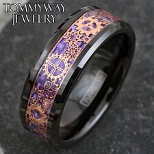 Black Tungsten Rose Gold