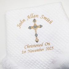 Personalised  Christening Shawl/Baptism Shawl Embroidered Baby Shawl Christening