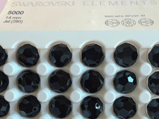 Swarovski Crystal Beads - 60 Beads - 14mm Round - Jet Black - Genuine Swarovski