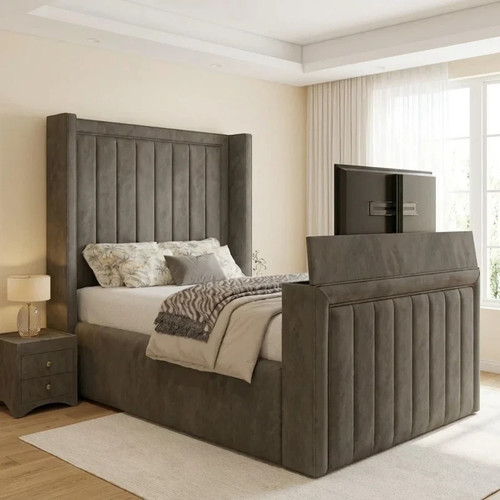 Panel winged bed - winged, in