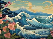 Tile Mural Japan Sea Great Waves Home Decor Kitchen Bathroom Wall Art Backsplash