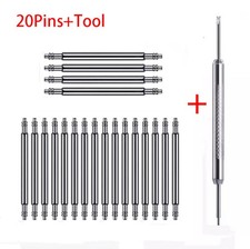 20x 1.3/1.5/1.8mm Spring Bars Pins Watch Strap Stainless Steel for 8-30mm Straps