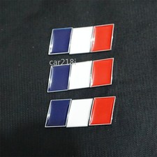 3x Silver France Flag Chrome