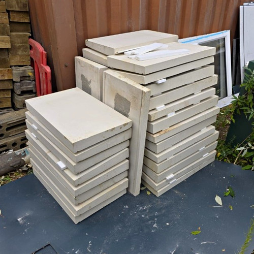 White square stone paver - square,