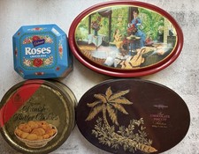Vintage Tin Bundle Roses Cadbury Danish Cookies Fortnum Biscuit Decorative Lot