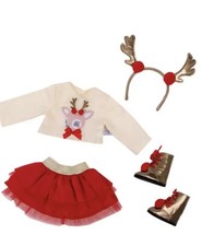 Designafriend Merry And Bright Reindeer Doll Outfit And Charm