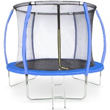 Air League Amigo 10ft Trampoline with Enclosure Free Shoe Tidy & Ladder – Blue