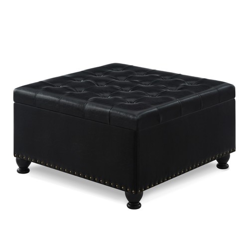 Square button tufted storage - square,