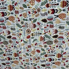 2 IKEA Rodarv Curtain Panels Swedish Folk Art Pattern 57 X 119” Rare Length Ties