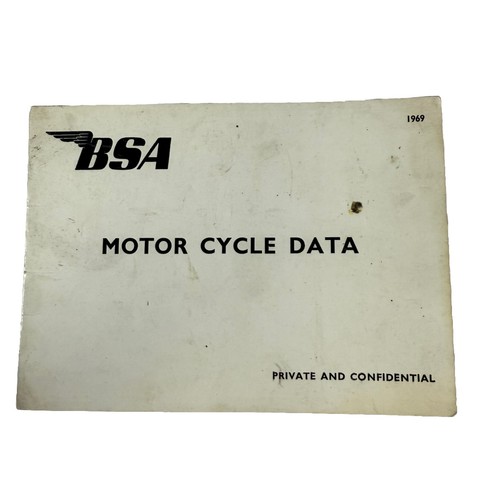 1969 bsa motor cycle - motor, data