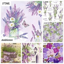 6 x Mixed Table Paper Napkins,Decoupage/art/Craft/Vintage/spring flowers 