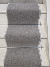 Stairs Carpet Runner 7m / Upto 14 Steps - 40cm Wide - Grey - 80/20 Wool