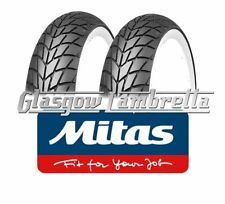 Set 2 x MITAS MC20 MONSUM 350x10 WHITEWALL SCOOTER TYRES Lambretta Vespa P 93mph