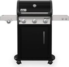 Weber Spirit E-325 GBS Black Steel LPG Gas Grill with Swivel Wheels