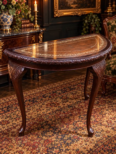 Carved demilune console - demilune, table