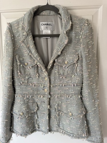Chanel tweed jacket size - chanel,