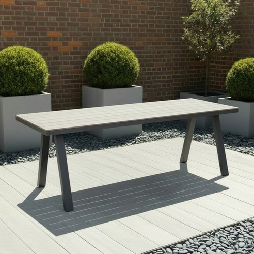 Grey outdoor dining table - dining,