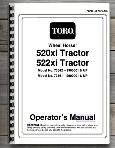 Toro wheel horse 520xi 522xi - horse, &