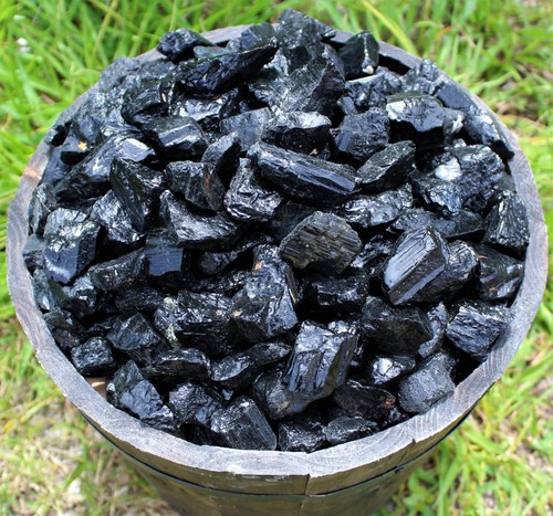 Black tourmaline rough - 4,