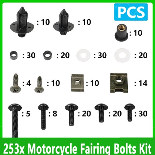 253x motorcycle fairing bolts - 253x,