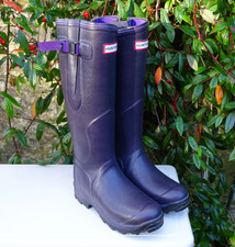 Purple Hunter Balmoral Neoprene Lined Size 4 Adjustable Wellington Boots