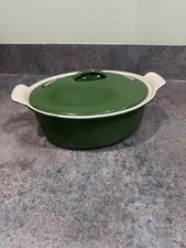 Le Creuset Vintage Green Oval Casserole Dish  22 Dutch Oven Cousances