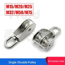 M15-M75 Single/Double/Revolving Sheave Rope Pulley Pully Wheel Stainless Steel
