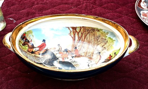 Vintage bowl hand painted fox - bowl,