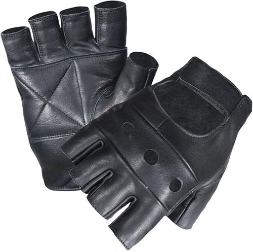 New leather fingerless men - new,