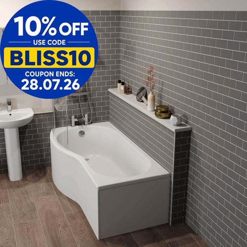 Bathroom suite shaped left - shaped,