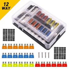 Waterproof Blade Fuse Block Holder Box 12 Way LED Luminated for Automotive Car