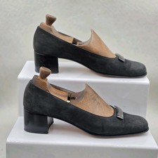 Salvatore Ferragamo Boutique Court Shoes Pumps Low Black Suede Size UK 6.5 B