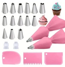 21 Pc Icing Decorating Set Cake Decoration Equipment Piping Kit + Piping Nozzles