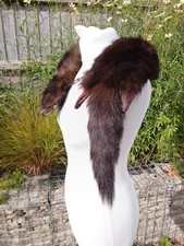 Vintage 1940s Fox Fur Stole  Head & Tail Plus Clip & Chain Fastening, 116cm Long