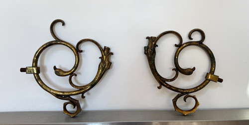 Pair french 19thc gilt - pair, bronze