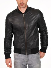 New Mens Leather Jacket real lambskin coat biker motorcycle racer cafe Slim M728