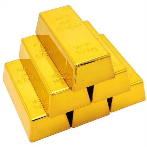 Fake gold bar plastic golden - fake,