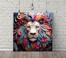 COLOURFUL ABSTRACT LION DECOR