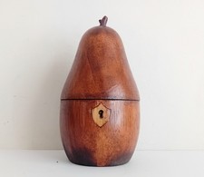 Pear Shaped Tea Caddy. Wooden