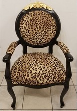 BESPOKE VINTAGE ITALIAN  LEOPARD PRINT GOLD LEAF CHAIR
