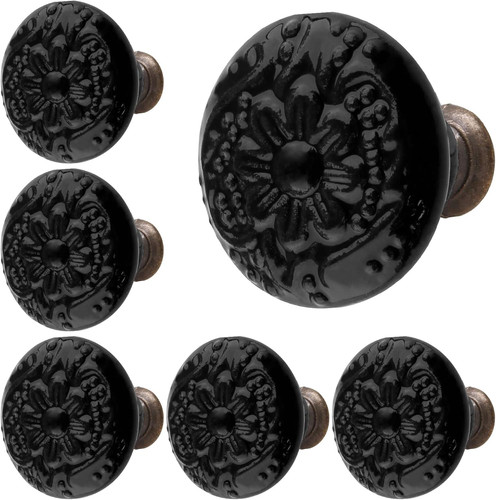 Black ceramic knobs - black, knobs,