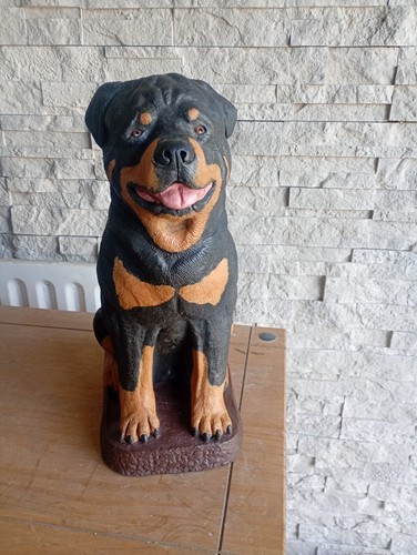 Large painted stone sitting - painted,