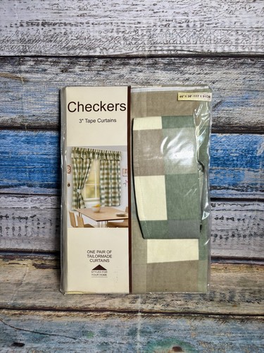 Checkers kitchen curtains - checkers,