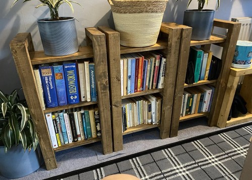 Wooden library shelves - wooden,
